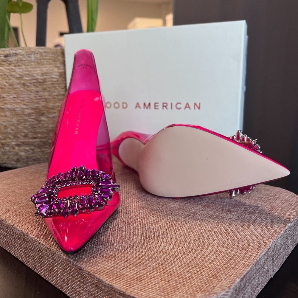 Good American CINDER-F*CKING-RELLA Hot Pink PUMP SIZE 7.5 - Picture 5 of 6